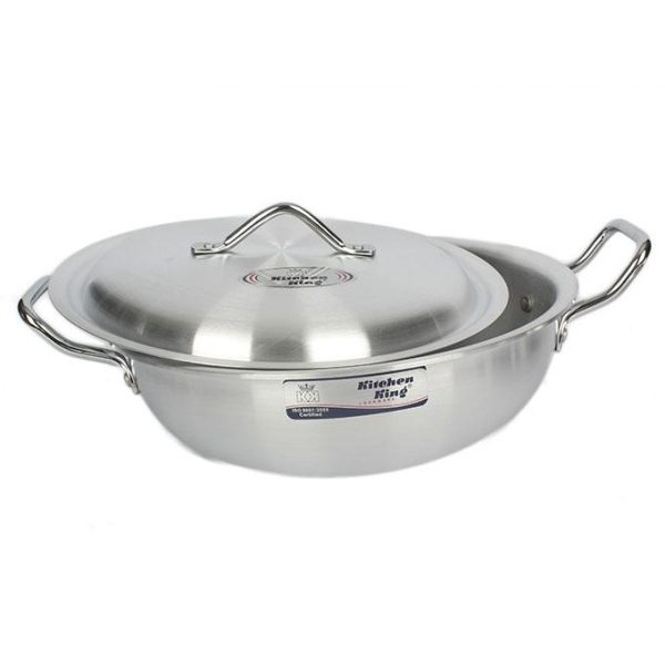 Aluminium Wok STIR Frying PAN Double Handle LID 8