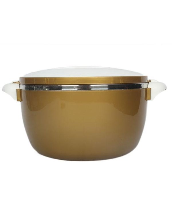 Thailand Hotpot Plastic 24cm White and Golden Color with Lockable Inner Stainless Steel