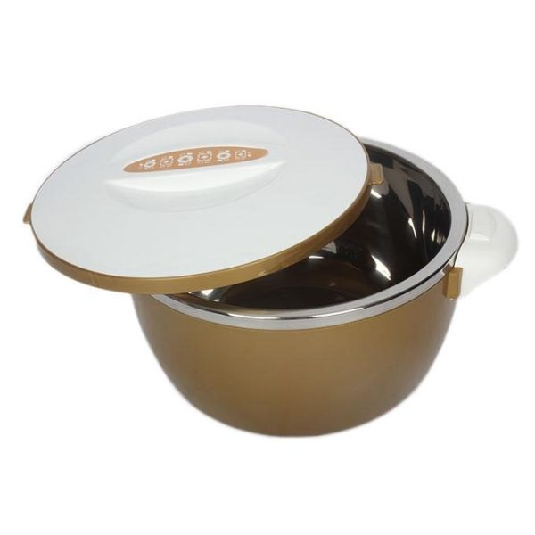 Thailand Hotpot Plastic 24cm White and Golden Color with Lockable Inner Stainless Steel