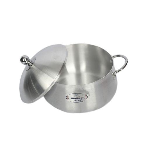 Kitchen King High Quality Aluminium Belly Julia Pot (38cm - Silver)