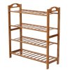 Bamboo Wood Shoe Rack 4 Layers(Brown)