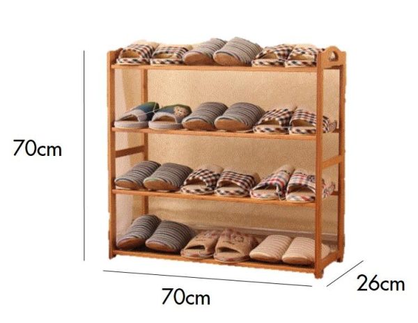 Bamboo Wood Shoe Rack 4 Layers(Brown)