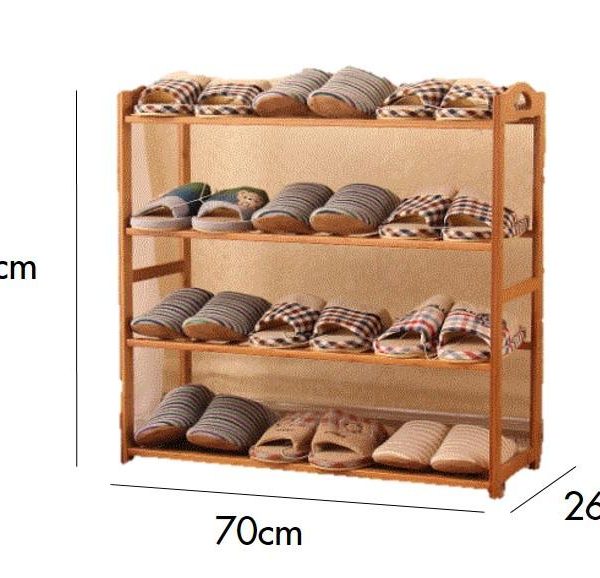 Bamboo Wood Shoe Rack 4 Layers(Brown)