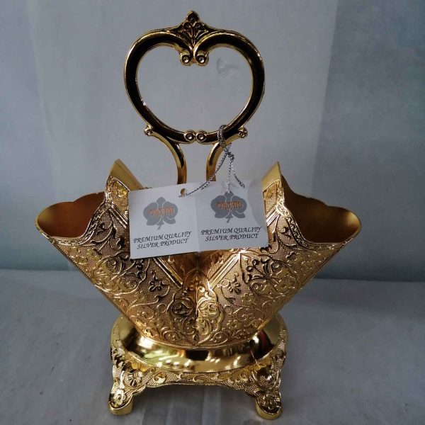 Golden fancy 2 portions spoon holder royal look