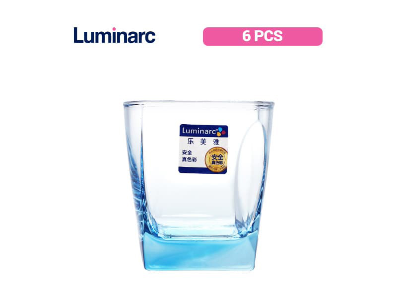 Luminarc Glass Flame Ice Blue 280ml 6 Pcs Set Baig Store Home Décor 6086