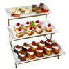 3 Tier Serving Tray with Golden Stand