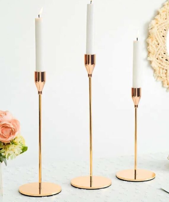 French Gold Candle Holders - Set of 3