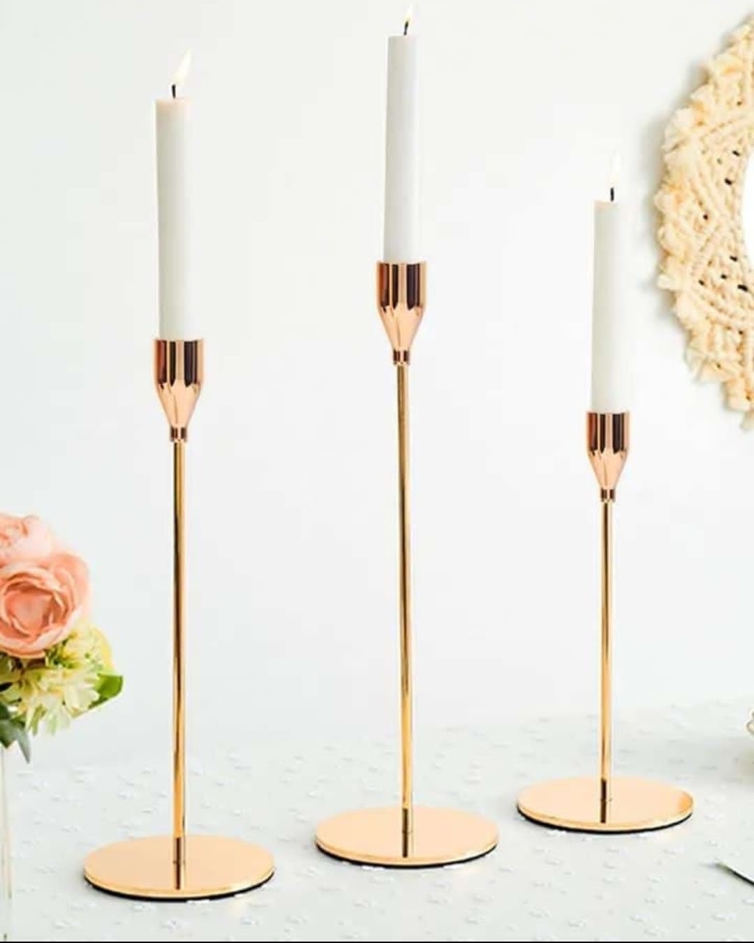 French Gold Candle Holders – Set of 3 – Baig Store – Home Décor
