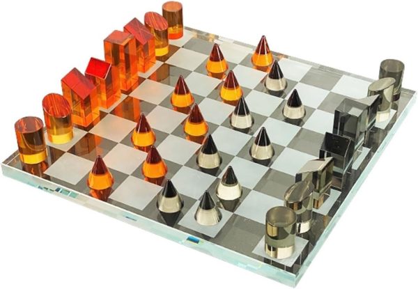 Elegant Glass Chess Set - Portable & Decorative