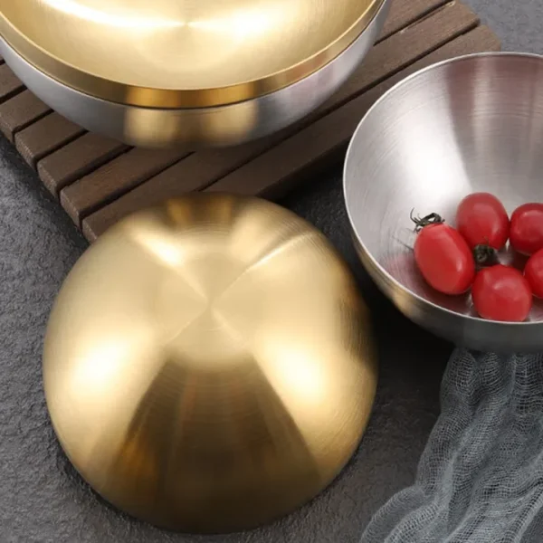 Golden Stainless Steel Salad Bowl - Elegant and Durable - Image 2