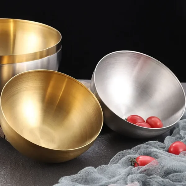 Golden Stainless Steel Salad Bowl - Elegant and Durable - Image 3