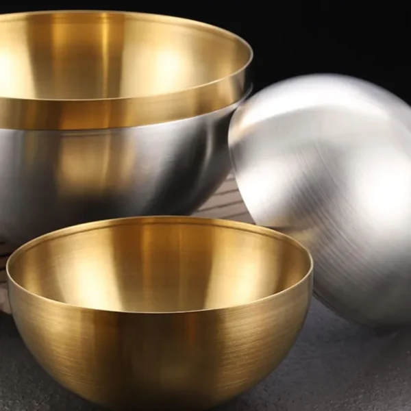 Golden Stainless Steel Salad Bowl - Elegant and Durable - Image 4