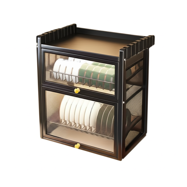 2-Layer Dustproof Kitchen Storage Rack