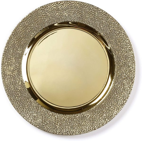 Gold Decal Charger Plates