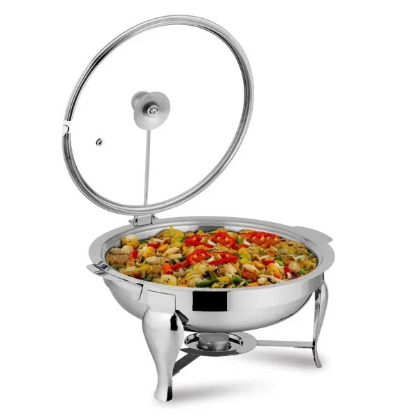 Alpha Stainless Steel Chafing Dish with Glass Lid