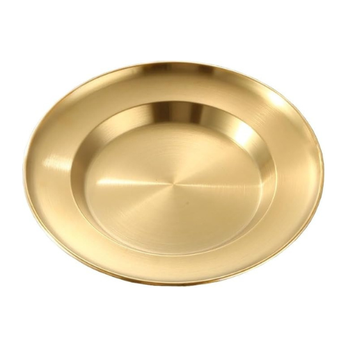 Gold Brushed Stainless Steel Dinner Plates