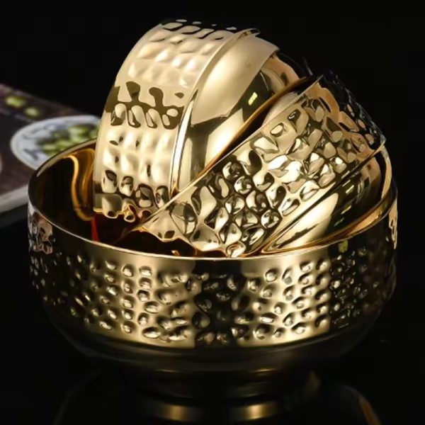 Golden Hammer Pattern Double Insulated Bowl - Image 3