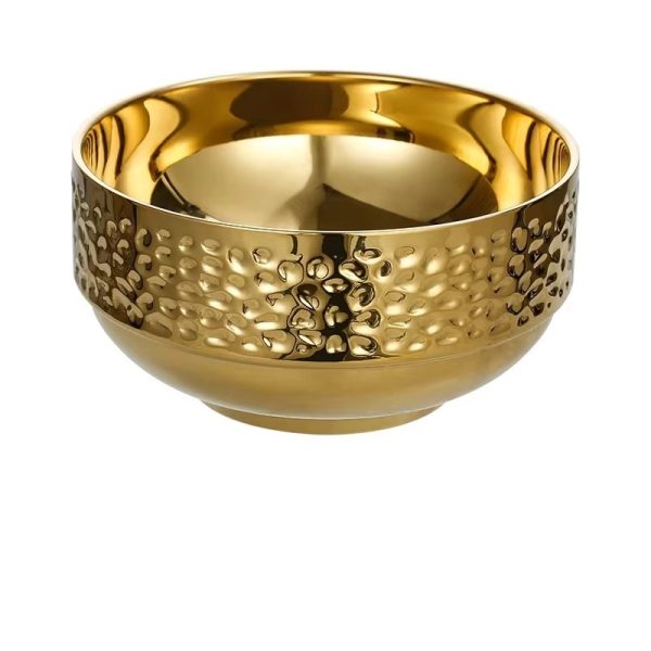 Golden Hammer Pattern Double Insulated Bowl