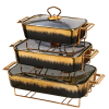 Luxury 3-Piece Ceramic Chafing Dish Set