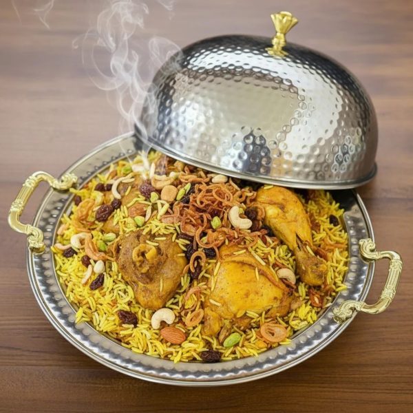 Luxury Hammered Steel Mandi Serving Platter (1)