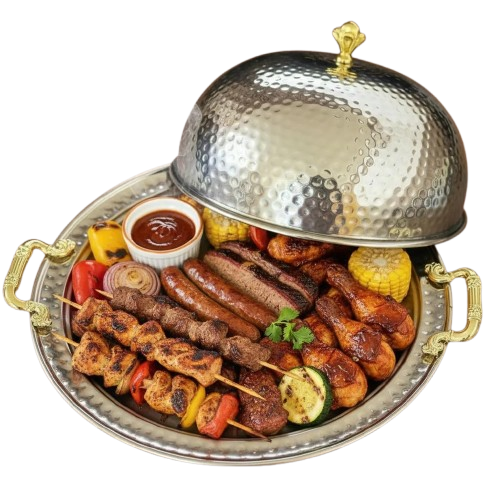 Luxury Hammered Steel Mandi Serving Platter